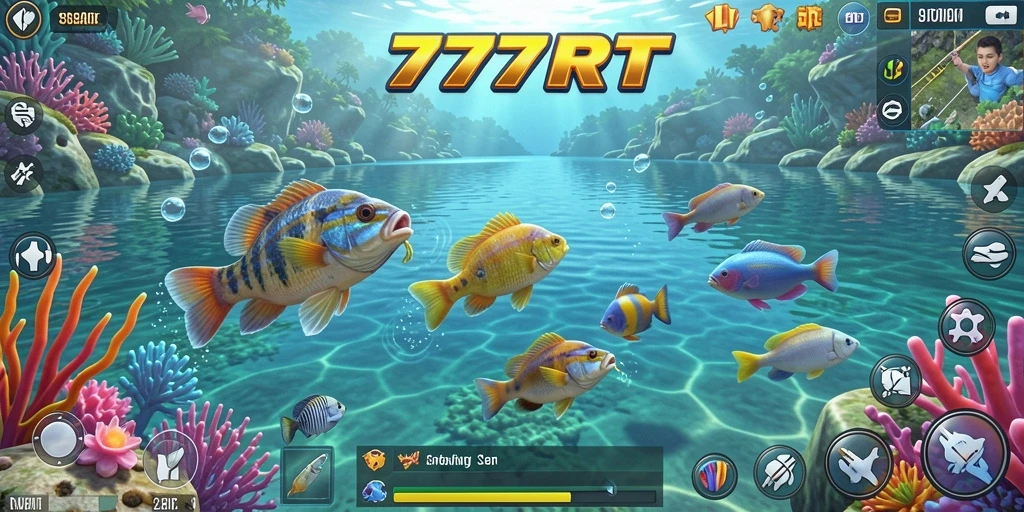 Screenshot gameplay 777RT menampilkan aksi memancing yang menyenangkan dan penuh warna.