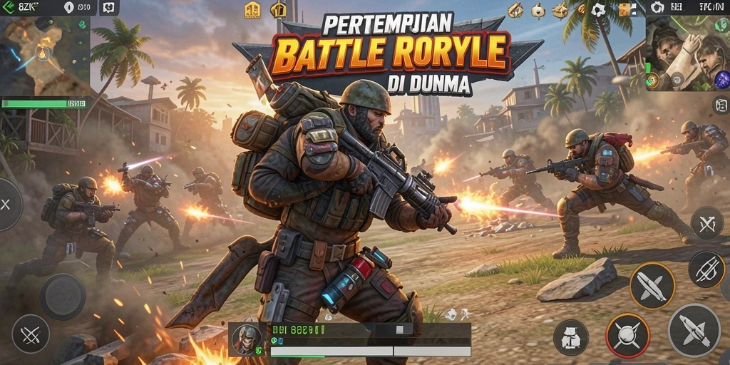 Tampilan seru pertempuran di <strong>8ZK</strong> dengan berbagai senjata dan karakter.