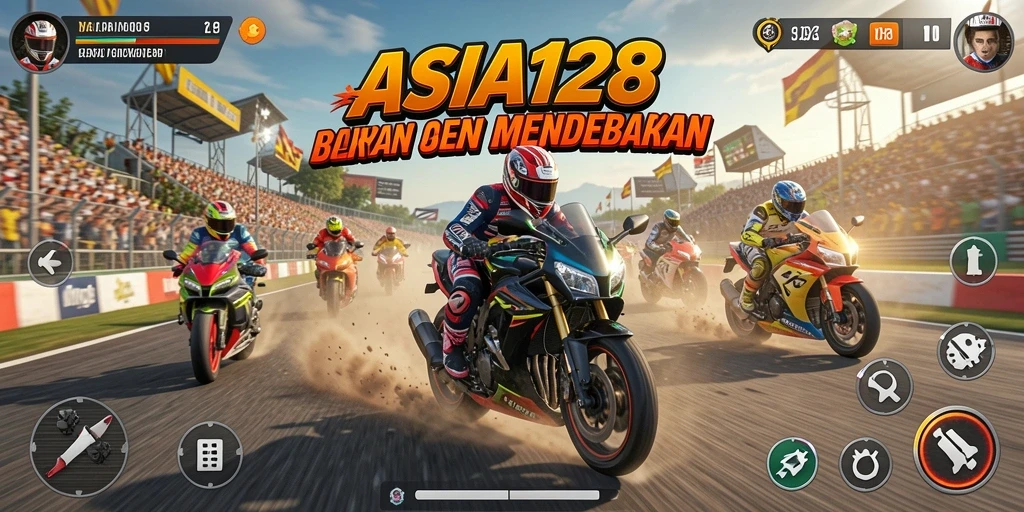 Gameplay balapan motor yang seru dan dinamis.