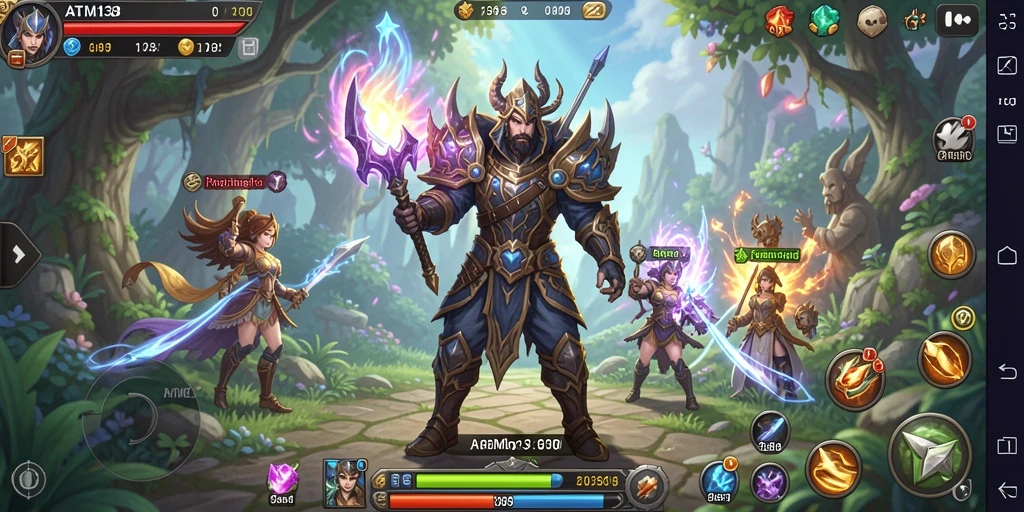 Tampilan gameplay ATM138 yang menakjubkan dengan aksi RPG intens.
