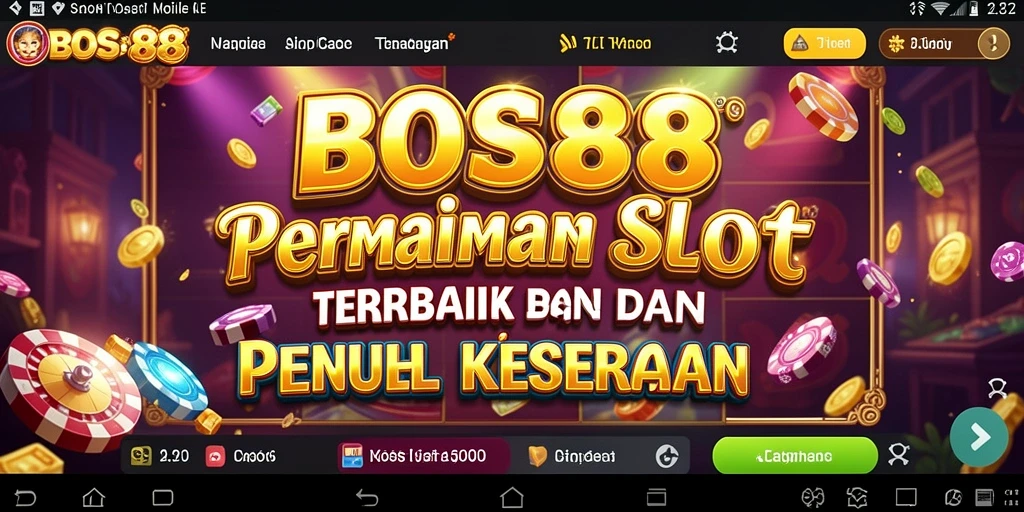 Tampilan gameplay menarik dari BOS88 dengan simbol-simbol slot yang berwarna-warni.