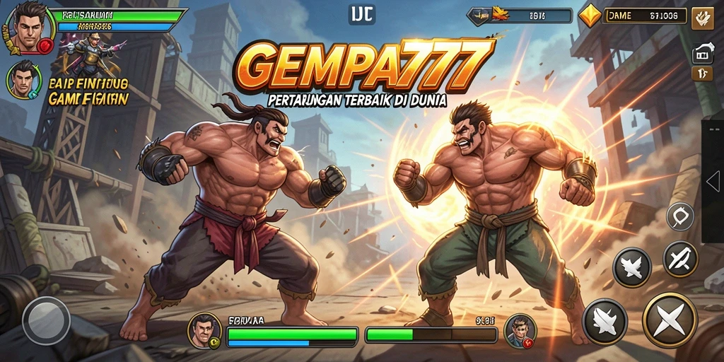 Tampilan gameplay GEMPA777 dengan pertarungan yang seru dan dinamis.