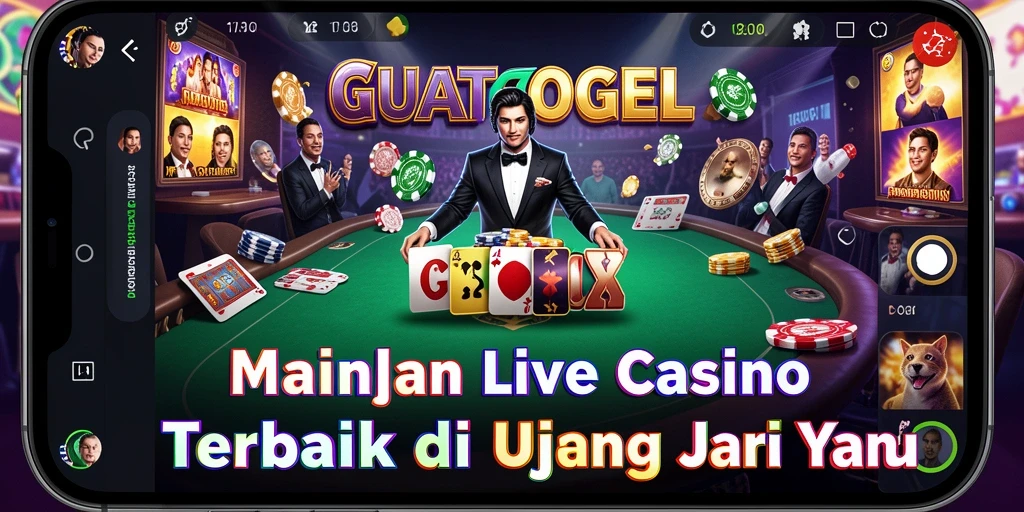 Screenshot GUATOGEL menampilkan dealer langsung yang siap melayani pemain di permainan Live Casino.