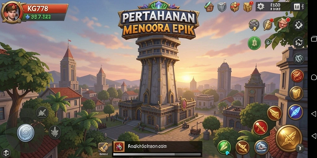 Tampilan gameplay KG778 dengan strategi Tower Defense yang seru.