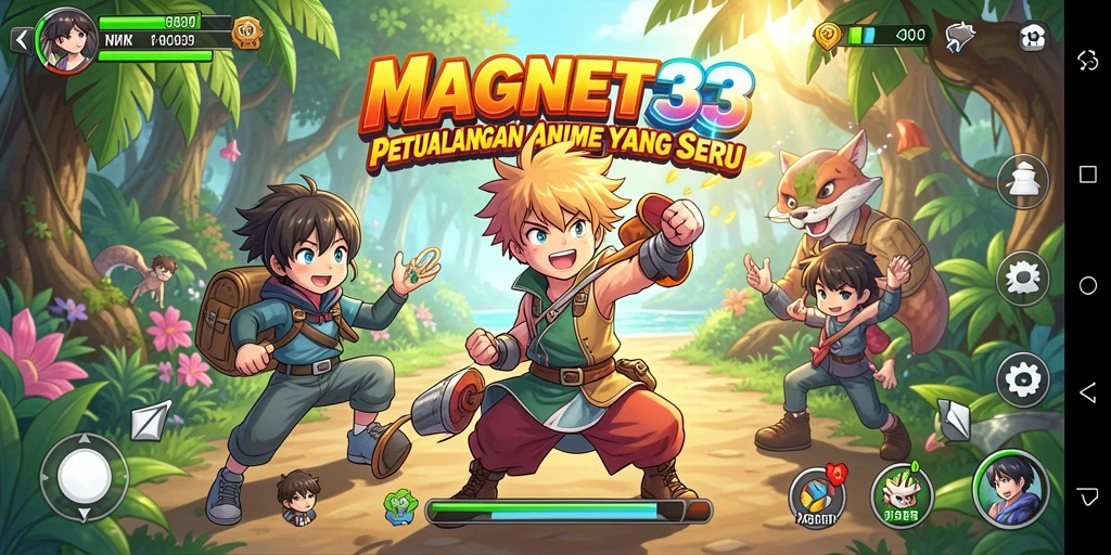 Tangkapan layar gameplay <strong>MAGNET33</strong> menampilkan pertarungan karakter Anime yang epik.