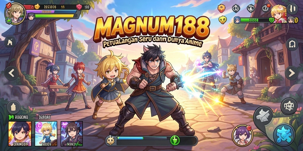 Tampilan gameplay MAGNUM188 yang penuh warna dan aksi.