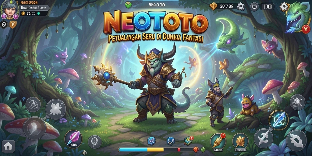 Tangkapan layar utama NEOTOTO menampilkan aksi mendebarkan dalam permainan petualangan.