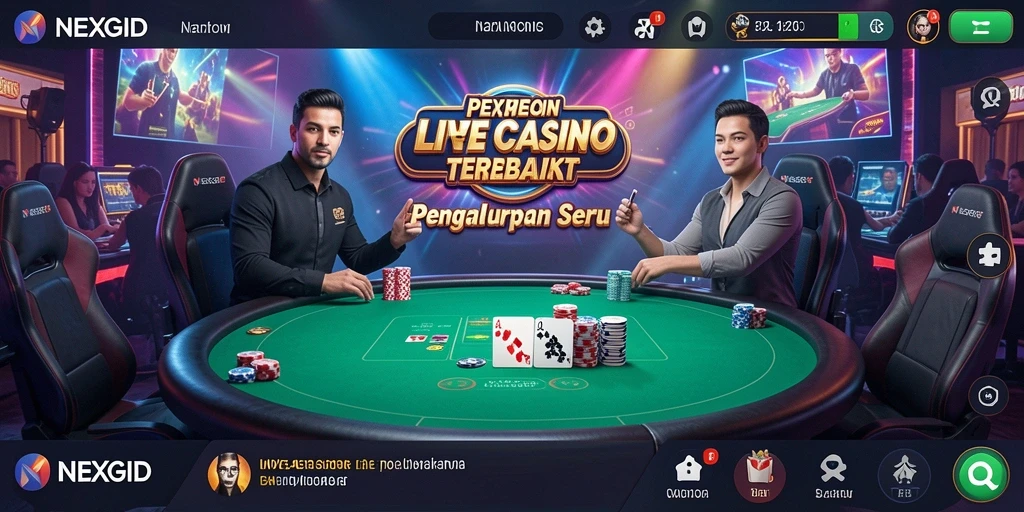 Tampilan gameplay Live Casino yang mendebarkan di NEXGID.