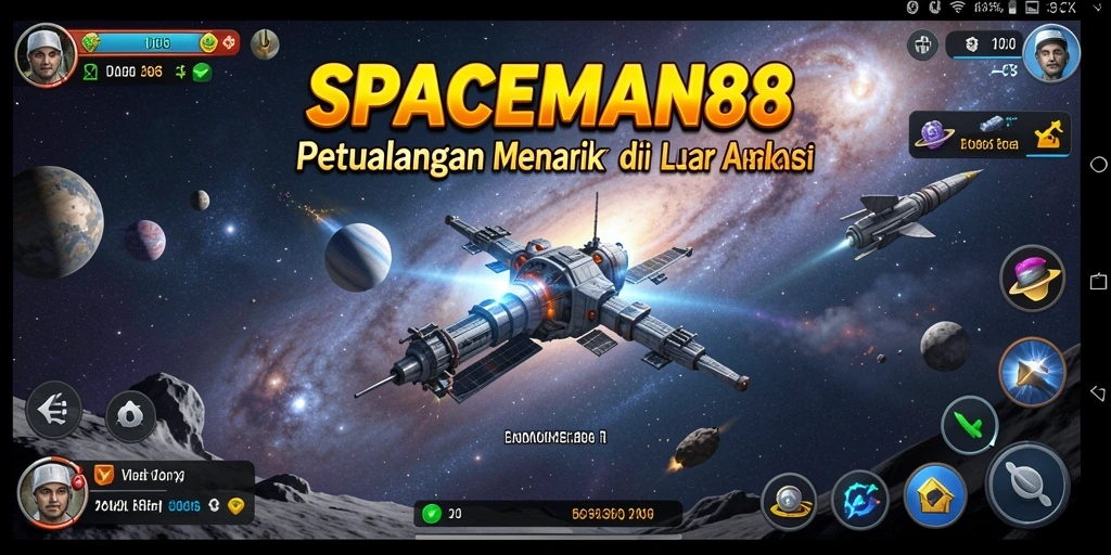 Tampilan gameplay luar angkasa yang menakjubkan di SPACEMAN88.