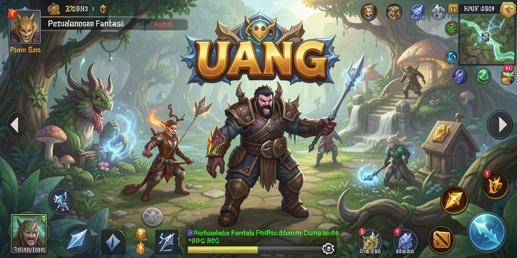Screenshot gameplay UANG menampilkan karakter beraksi di dunia RPG.