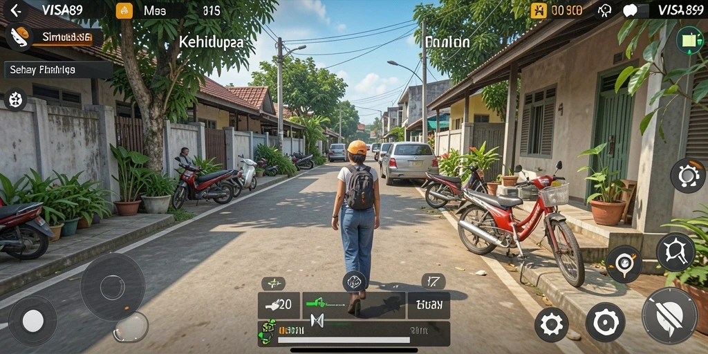 Screenshot <strong>VISA89</strong> menampilkan gameplay simulasi kehidupan yang seru.